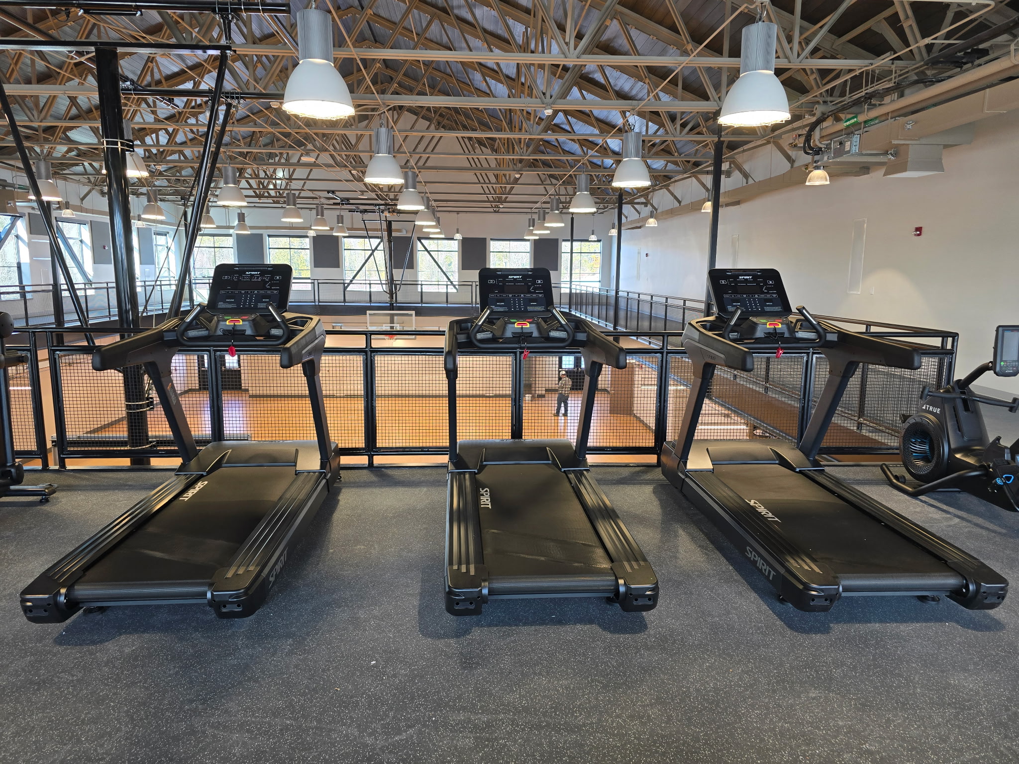 Community fitness center treadmill installation, commercial gym equipment Maine