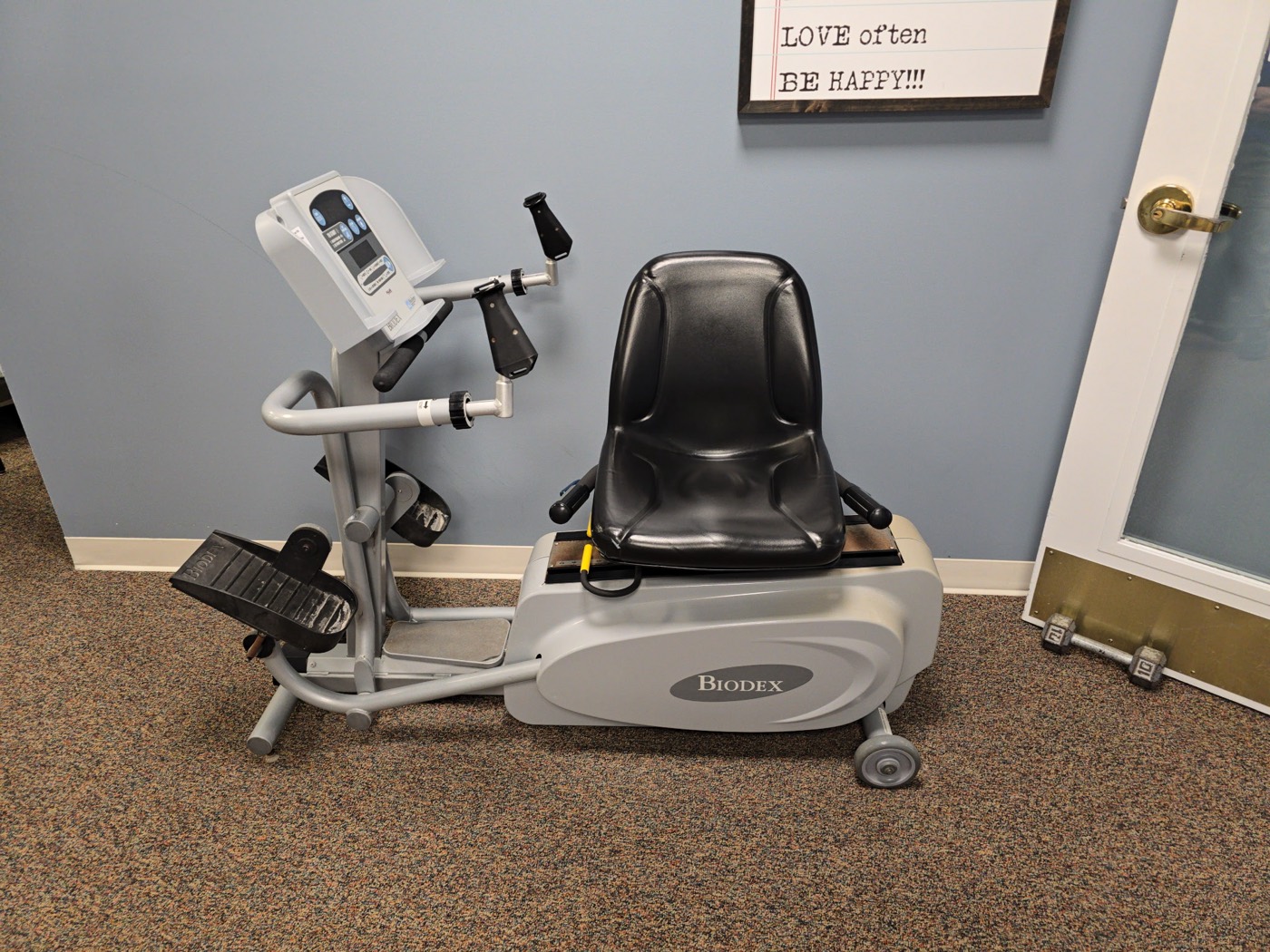 Biodex semi-recumbent rehab bike installed for a WFM customer